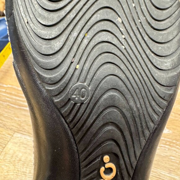 ECCO Women's Thong Sandals Black Leather Buckle Wedge Heels Eu 40 - Picture 5 of 6